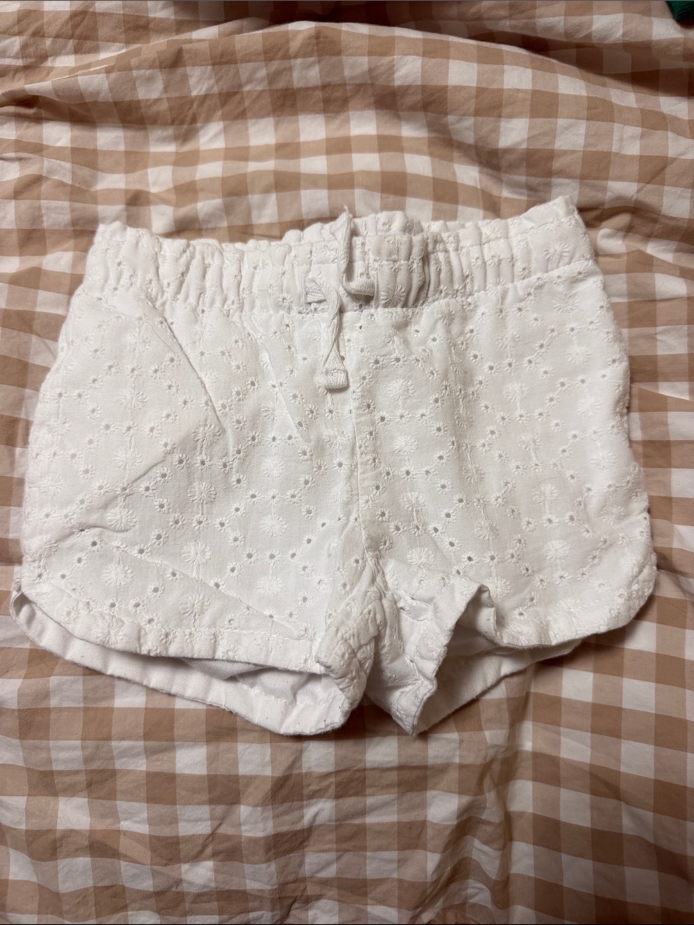 Cat & Jack White Eyelet Elastic Waist Shorts 2T